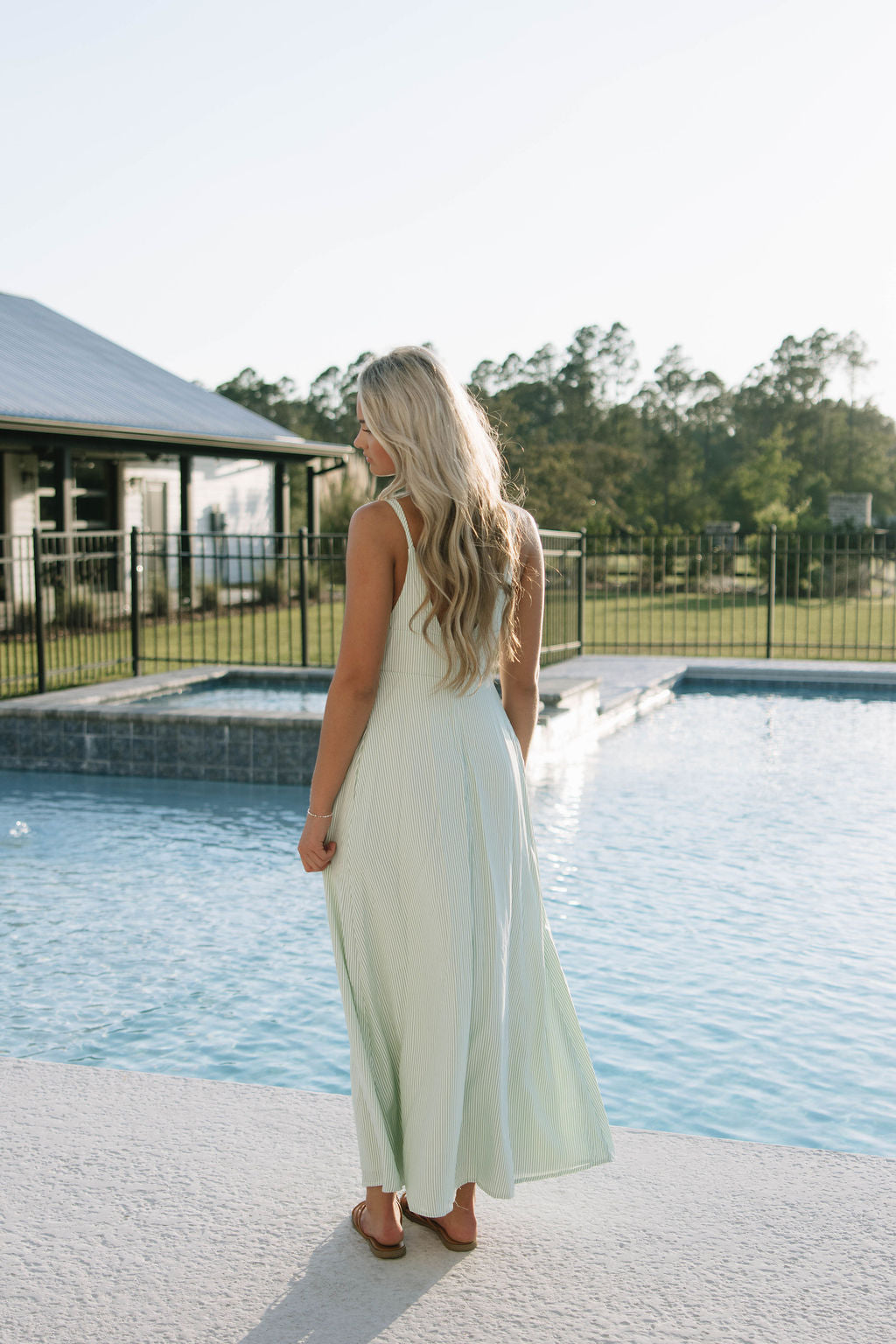 The Savannah Pinstripe Midi