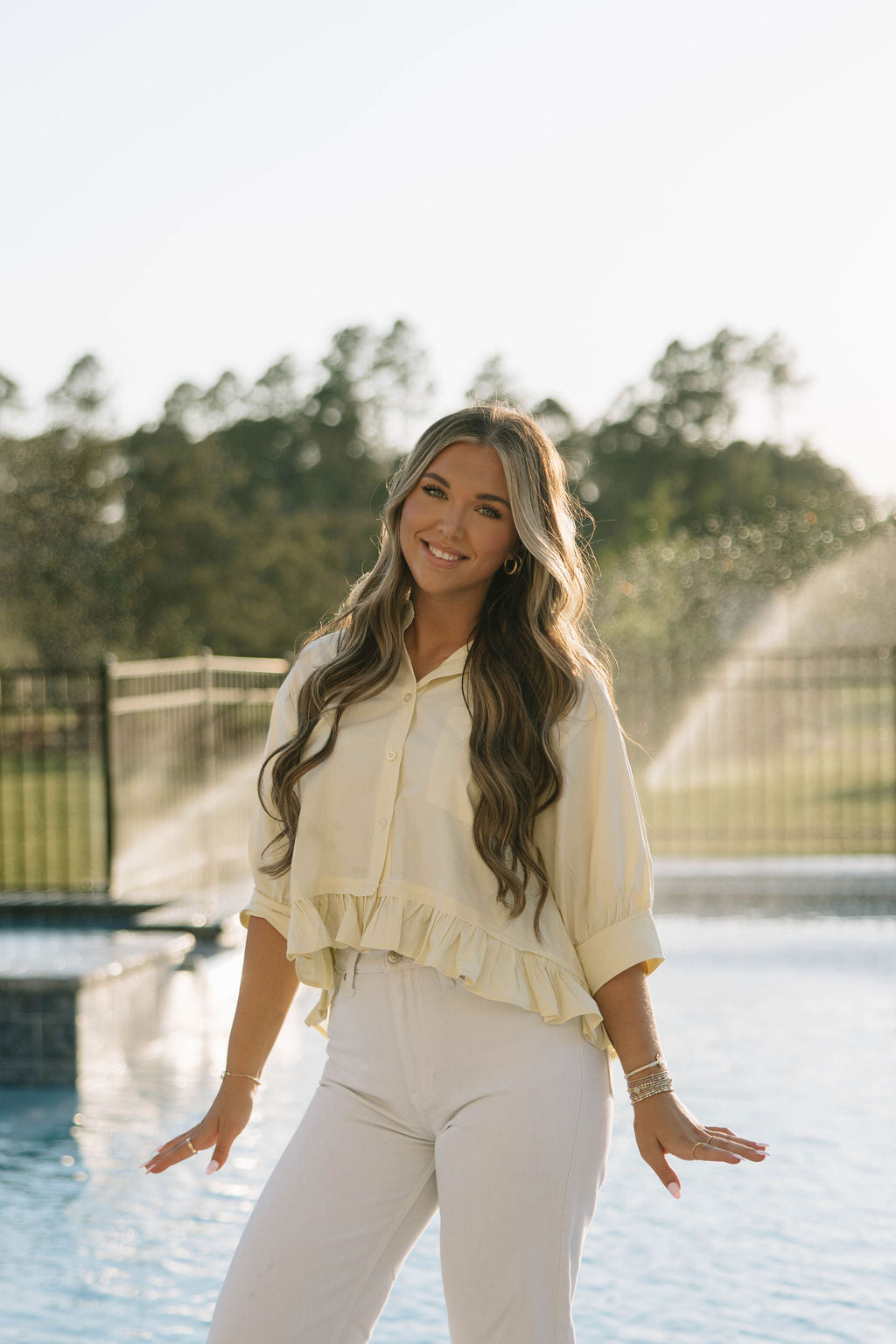 The Poplin Puff Sleeve Top - Butter Yellow