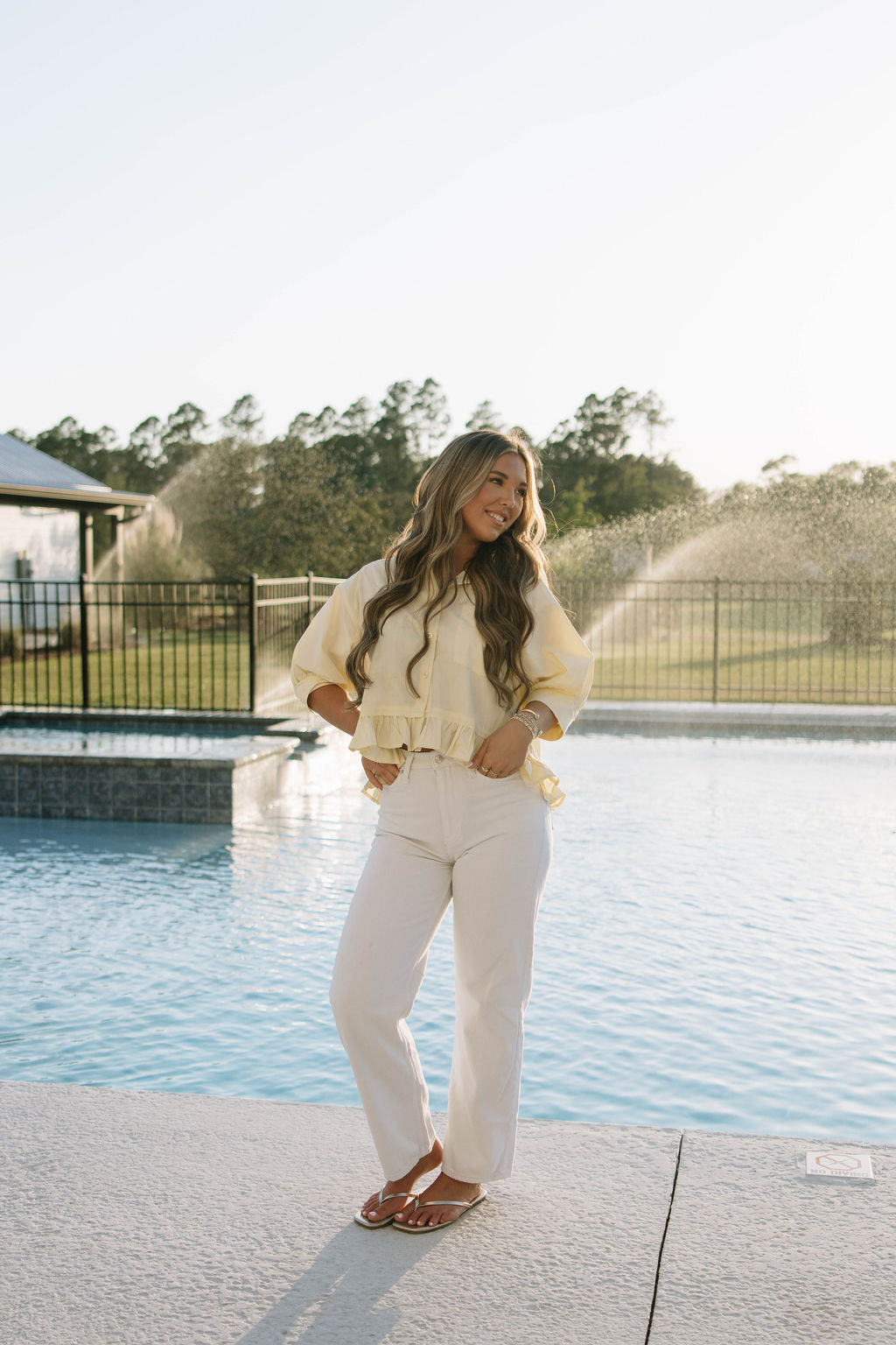The Poplin Puff Sleeve Top - Butter Yellow